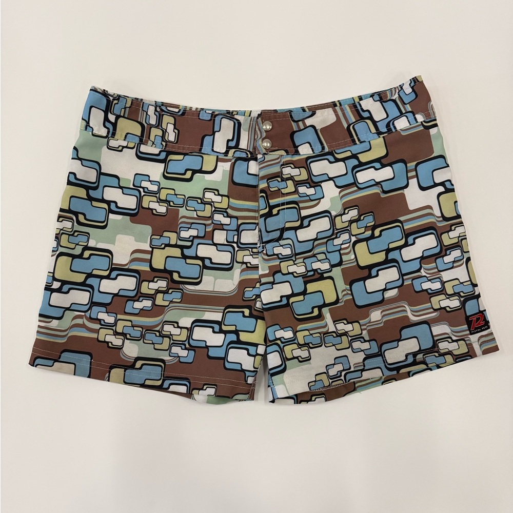 Pistol Pete Men’s Retro Geometric Print Swim Shorts